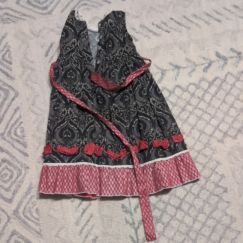 Mustard Pie Black and Red Kids Casual Dress